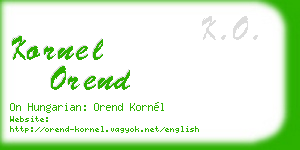 kornel orend business card